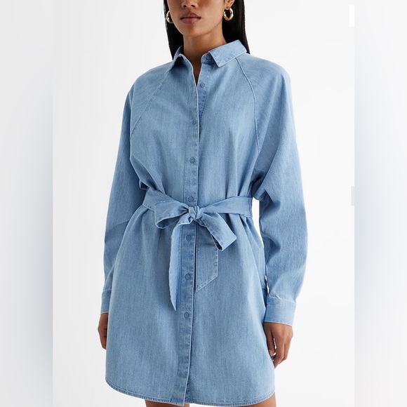 Express Dresses & Skirts - NWT Express Denim Boyfriend Portofino Shirt Dress size S